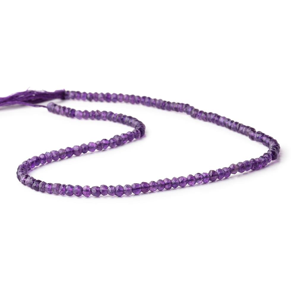 3.5mm Amethyst faceted rondelle beads 13 inch 130 pieces