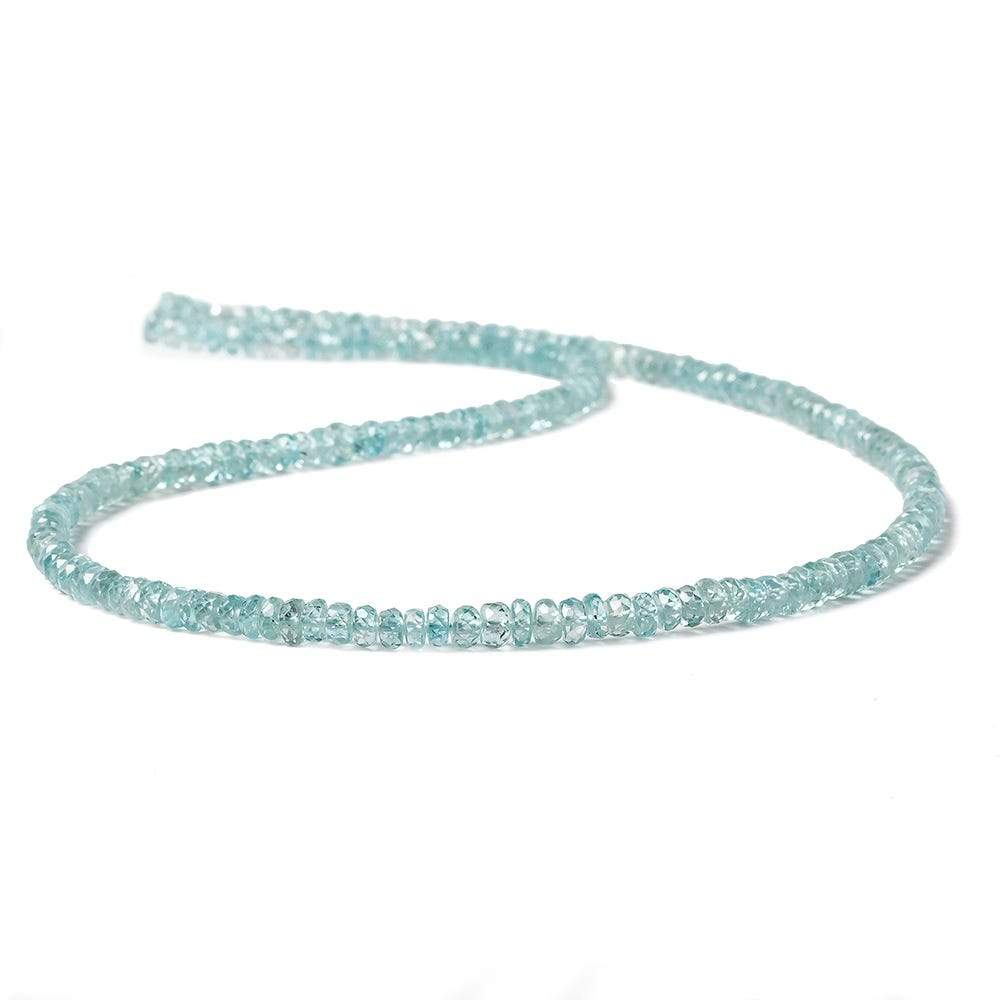 3.5mm Blue Zircon faceted rondelle beads 16 inch 195 pieces AA