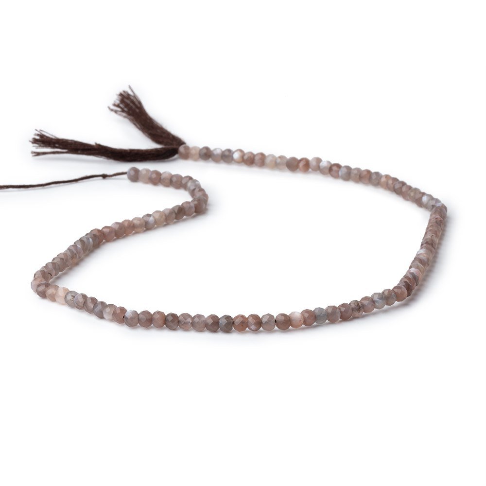 3.5mm Chocolate Moonstone Micro Faceted Rondelles 12.5 inch 215 Beads