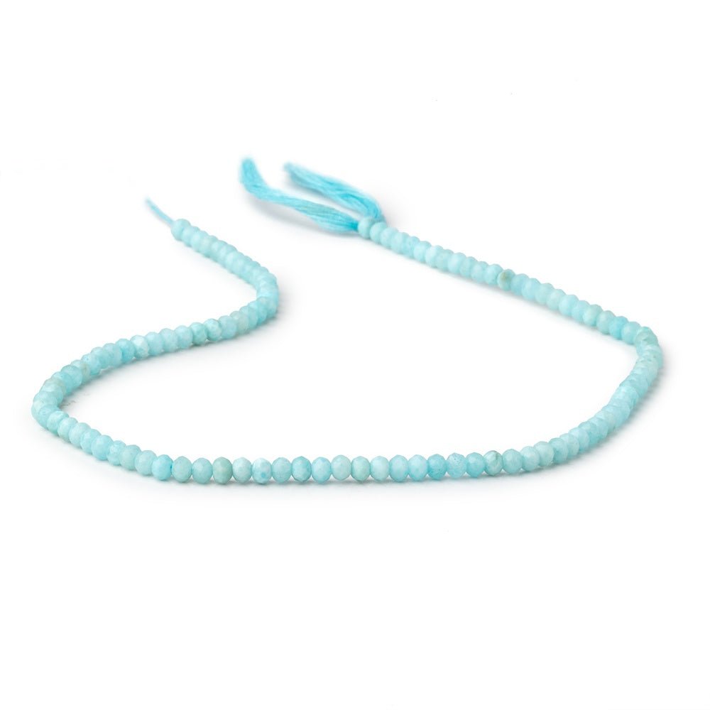 3.5mm Larimar Micro Faceted Rondelle Beads 12 inch 108 pieces