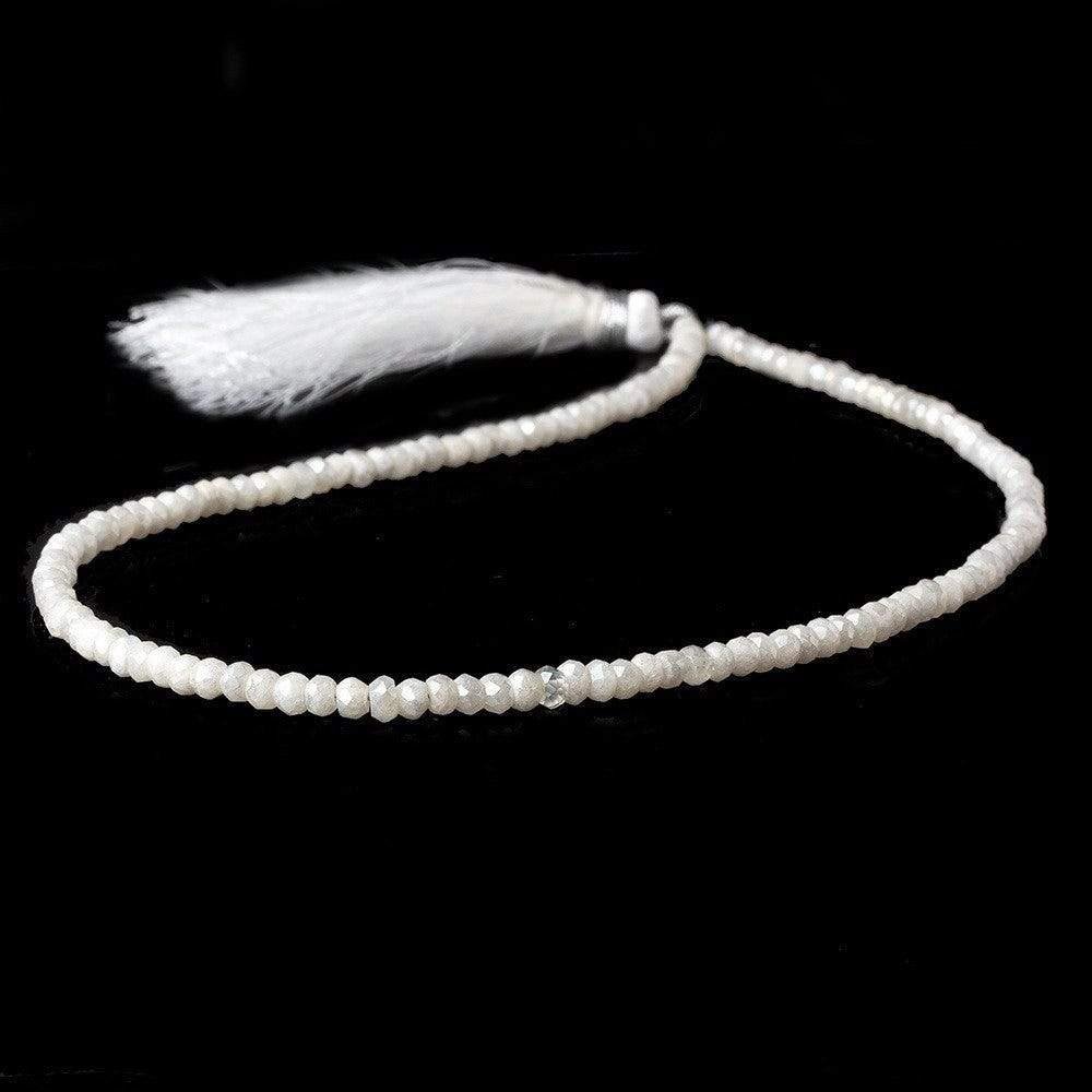 3.5mm Mystic White Quartz Faceted Rondelles 13 inch 128 pieces