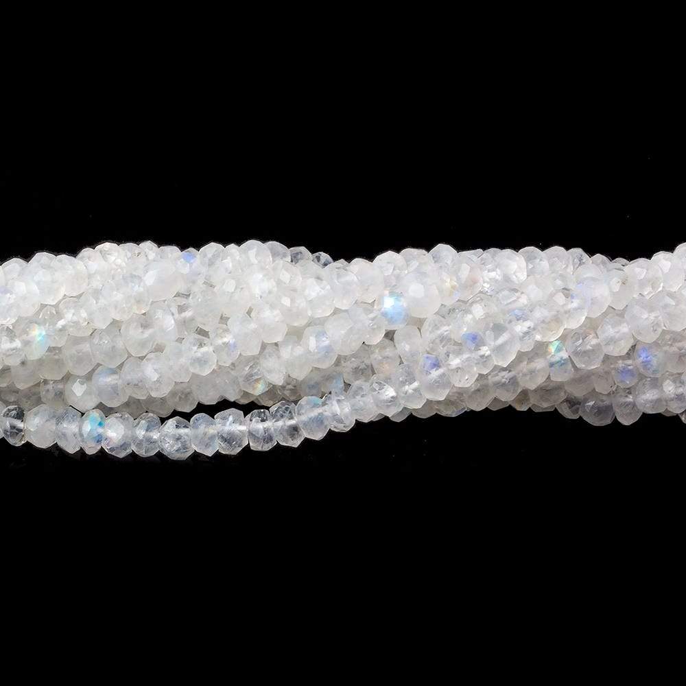 3.5mm Rainbow Moonstone Faceted Rondelle Beads 15.5 inch 120 pieces