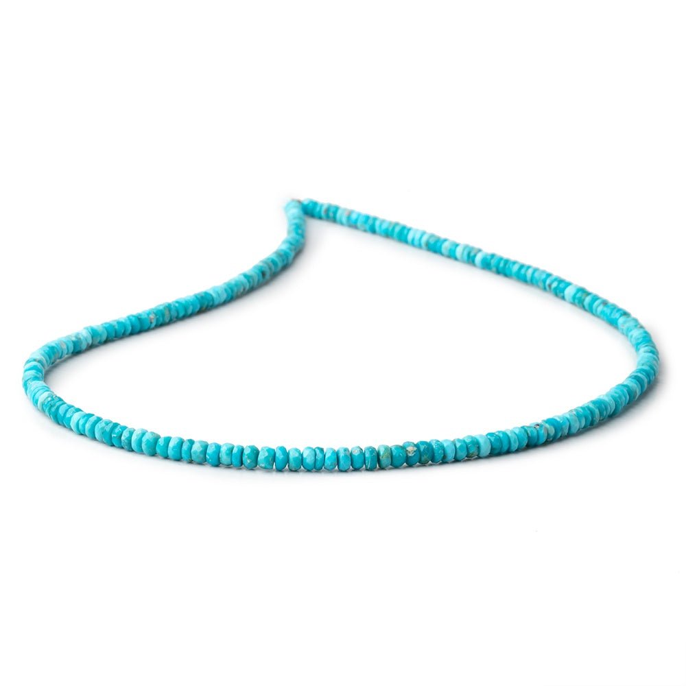 3.5mm Sleeping Beauty Turquoise Faceted Rondelle Beads 16 inch 206 pieces