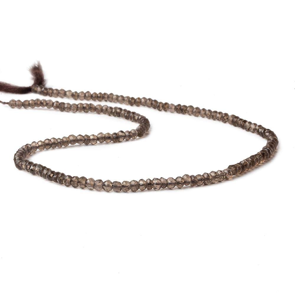 3.5mm Smoky Quartz Faceted Rondelles 13.5 inch 130 beads