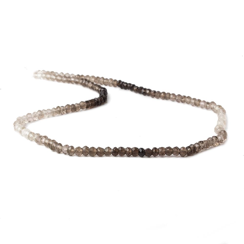 3.5mm Smoky Quartz faceted rondelle beads 13.5 inch 140 pieces A