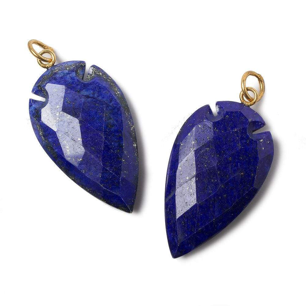 36x20mm Lapis Lazuli Faceted Arrowhead Focal Pendant 1 piece