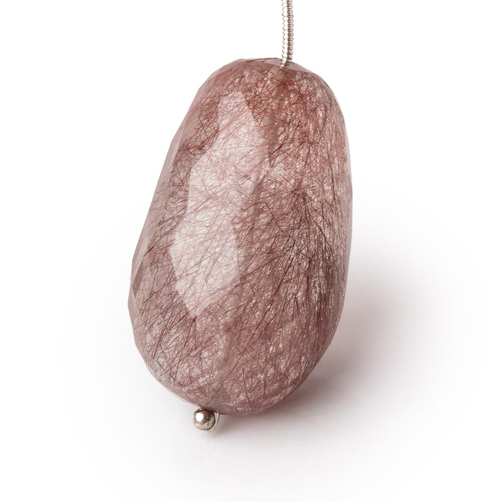 36x22mm Rutilated Quartz Faceted Nugget Focal Bead 1 piece