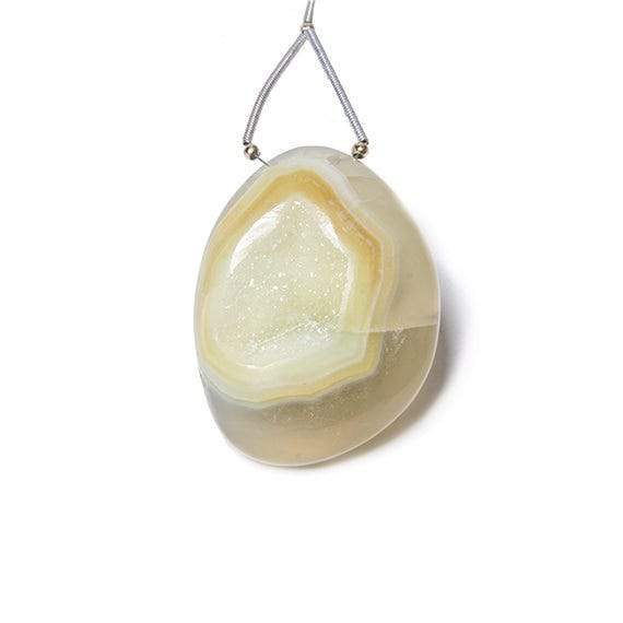 36x28mm Yellow Translucent Agate Drusy Freeform Focal Bead 1 piece