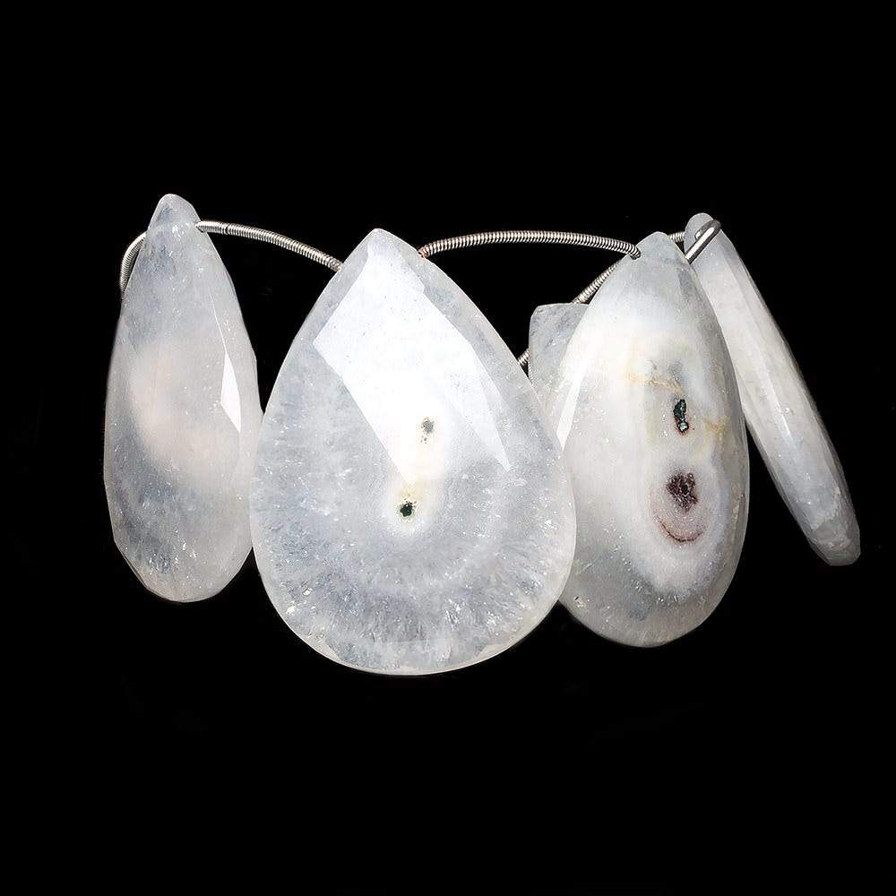 37x24-48x35mm Peacock Solar Quartz faceted pear beads 9 inch 8 pieces AAA