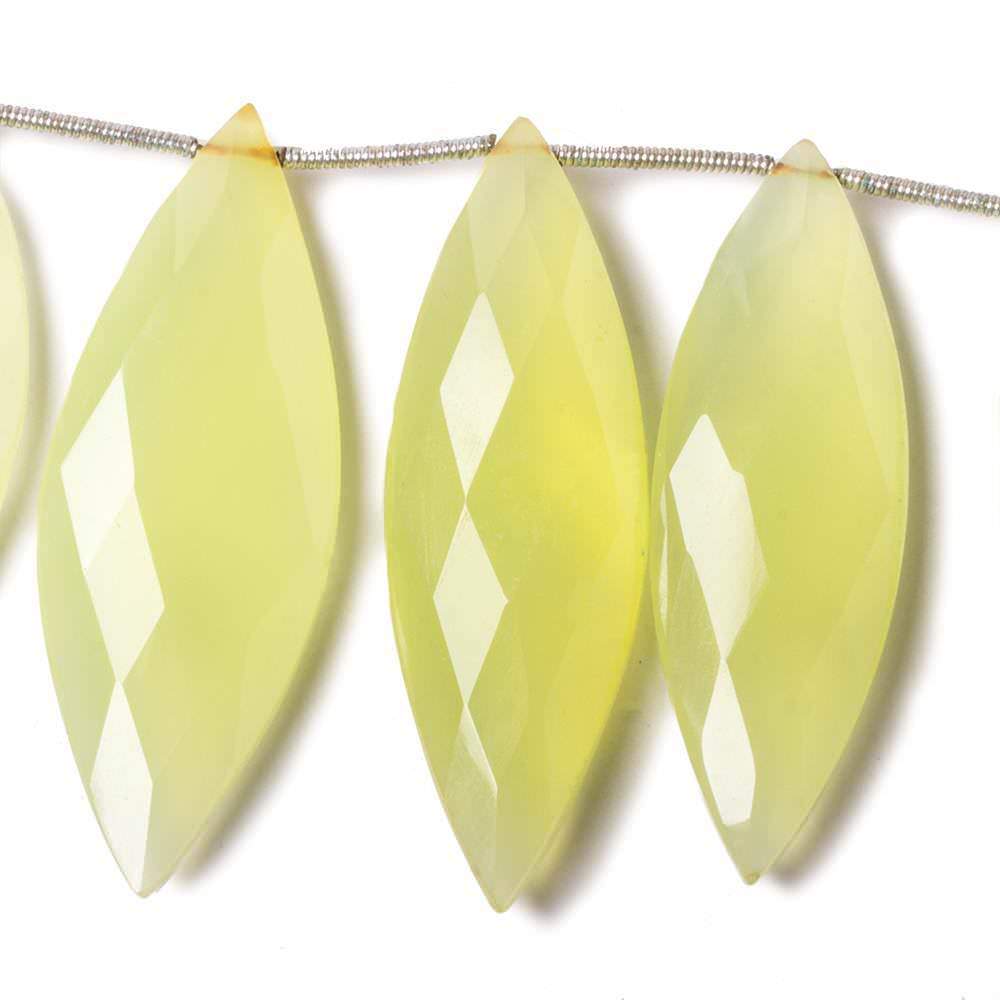 38-46mm Lemon Yellow Chalcedony Faceted Marquise Beads 8 inch 12 pieces