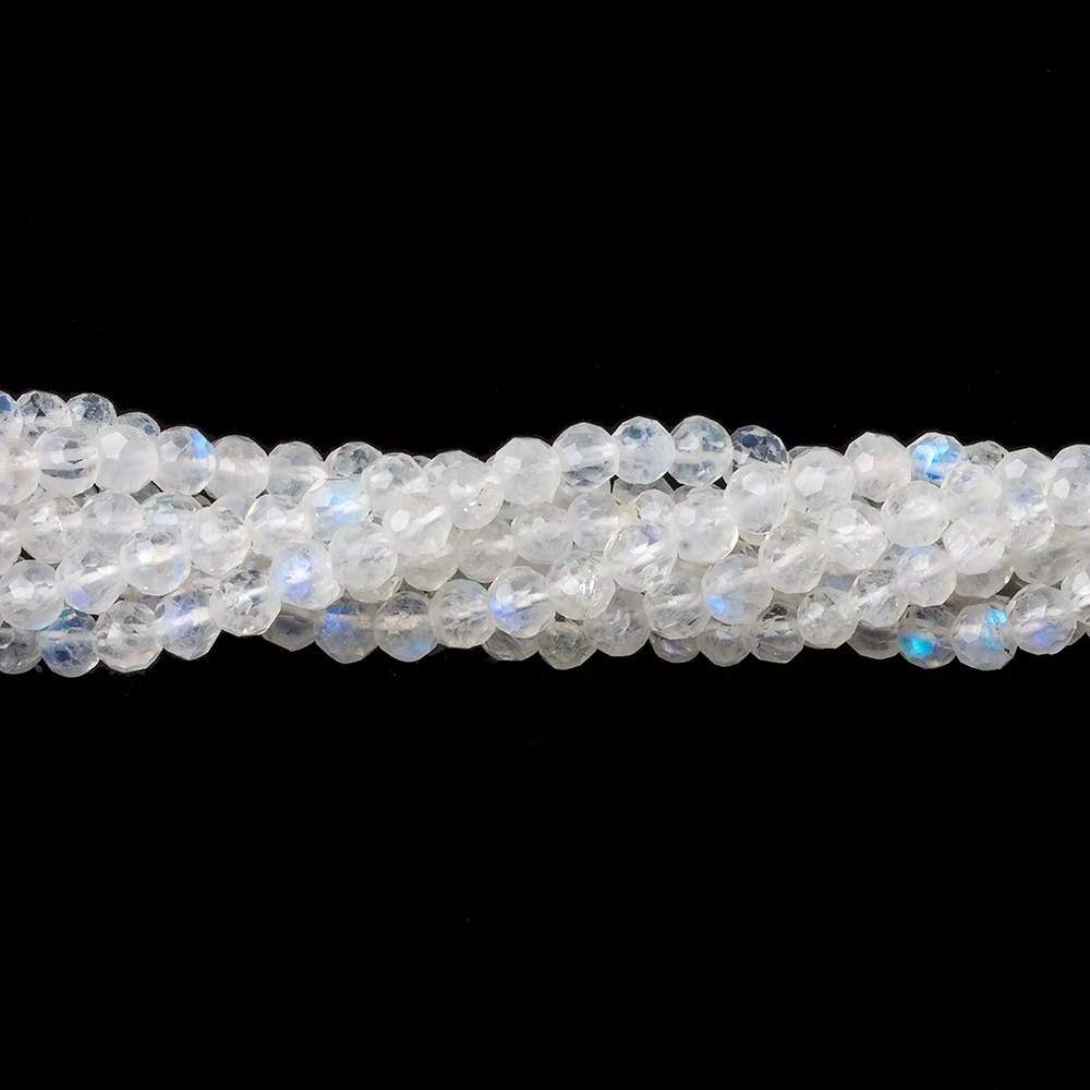 3.8mm Rainbow Moonstone Faceted Round Beads 14 inch 80 pieces