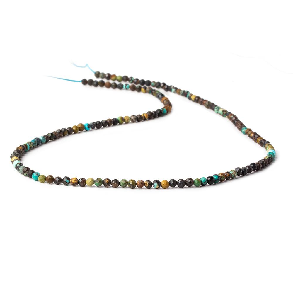 3mm African Turquoise micro faceted rounds 15.5 inch 150 beads