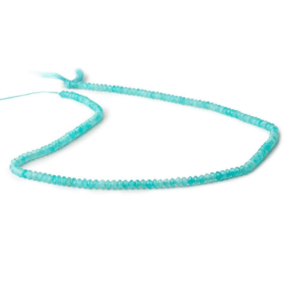3mm Seafoam Blue Chalcedony Micro Faceted Disc Rondelle Beads 13 inch 165 pieces