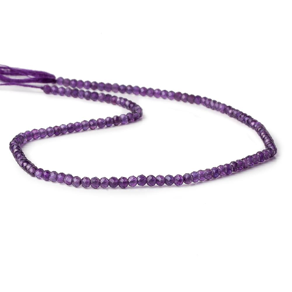 3mm Amethyst micro faceted rondelle beads 12.5 inch 108 pieces AAA