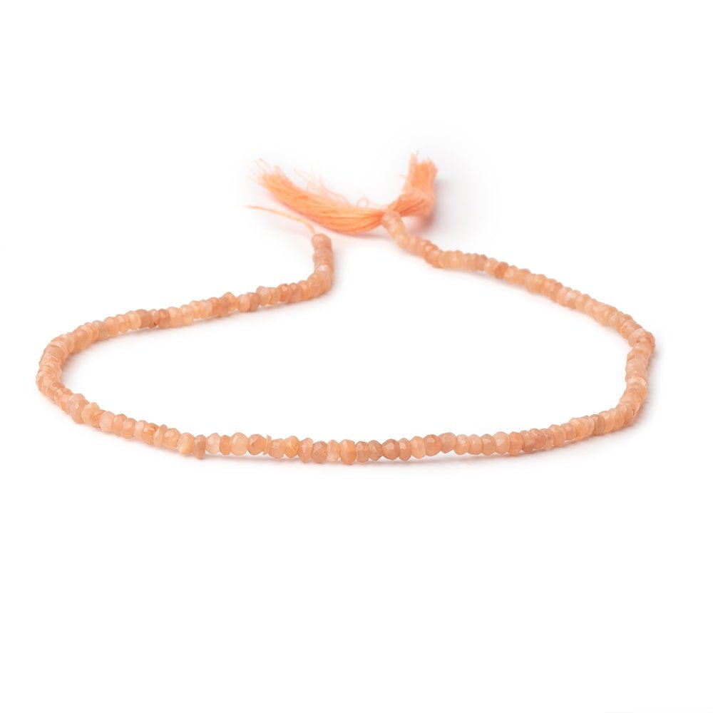3mm Angel Skin Peach Moonstone Faceted Rondelles 12.5 inch 140 Beads
