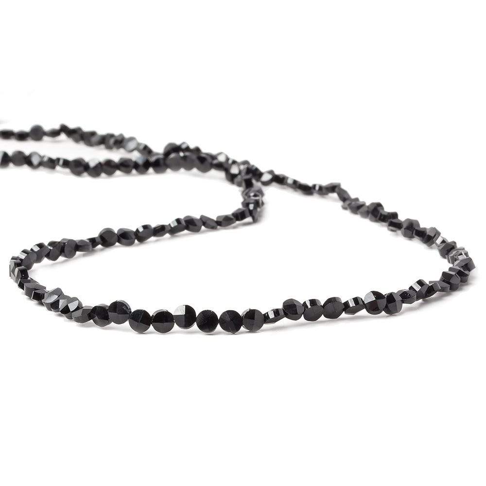 3mm Black Spinel Faceted Coin Beads 14.5 inch 111 pieces