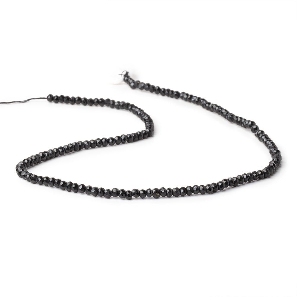 3mm Black Spinel Faceted Rondelle Beads 13.5 inch 150 pieces