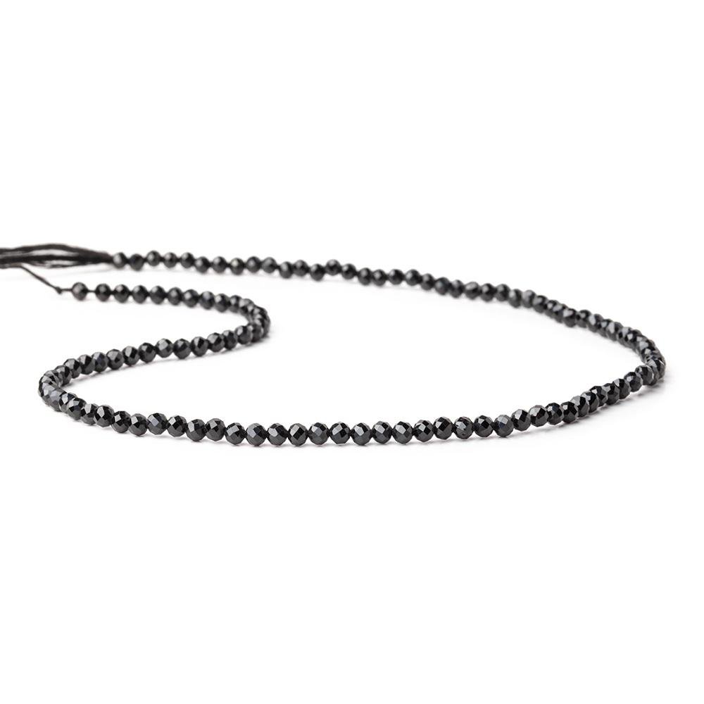 3mm Black Spinel micro faceted round beads 13 inch 110 beads
