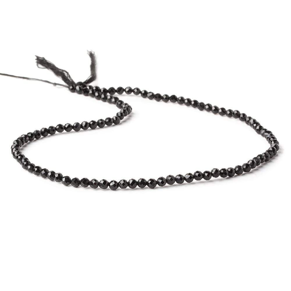 3mm Black Tourmaline micro faceted rounds 12.5 inch 100 pieces AAA