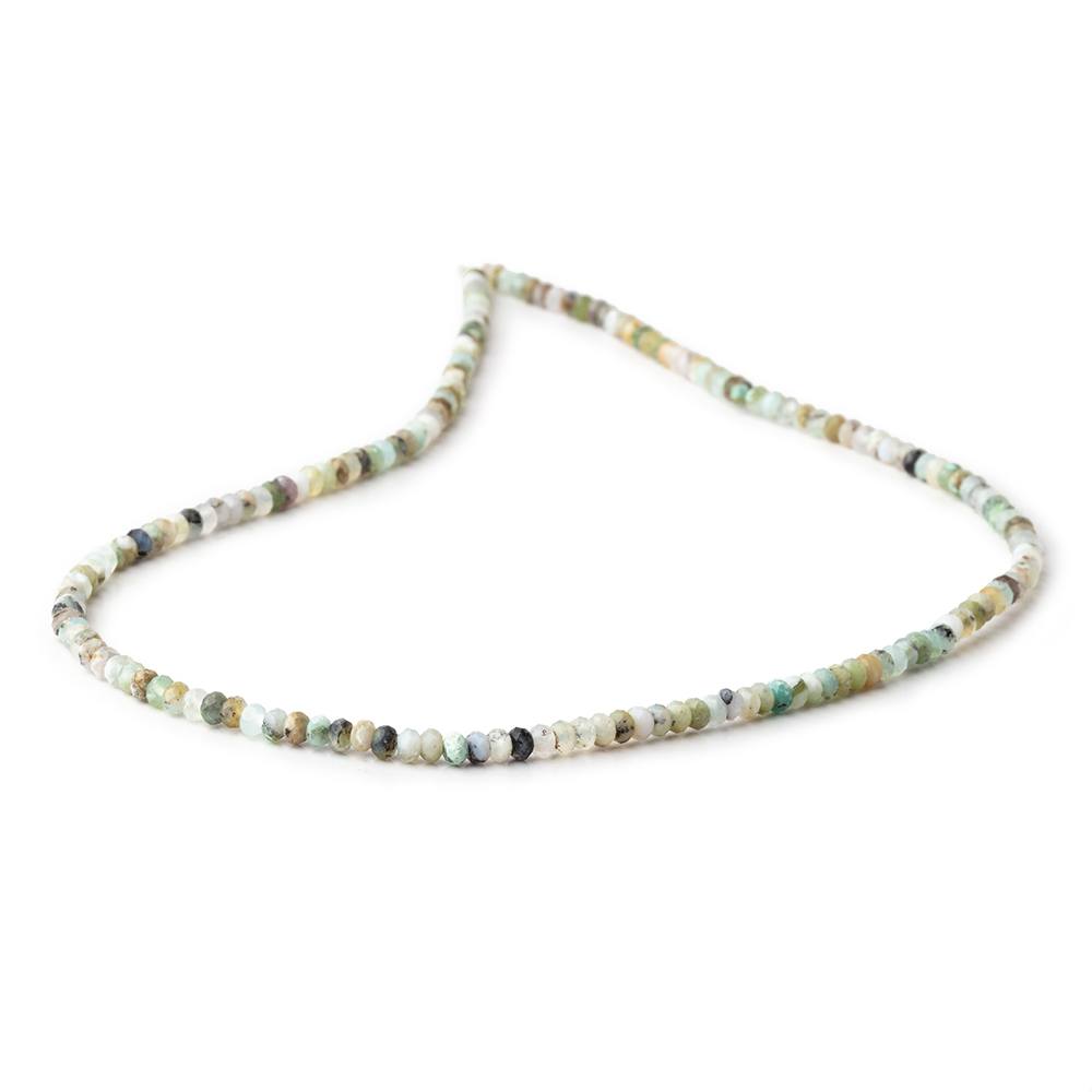 3mm Blue Peruvian Opal Micro Faceted Rondelle Beads 15.75 inch 180 pieces AA