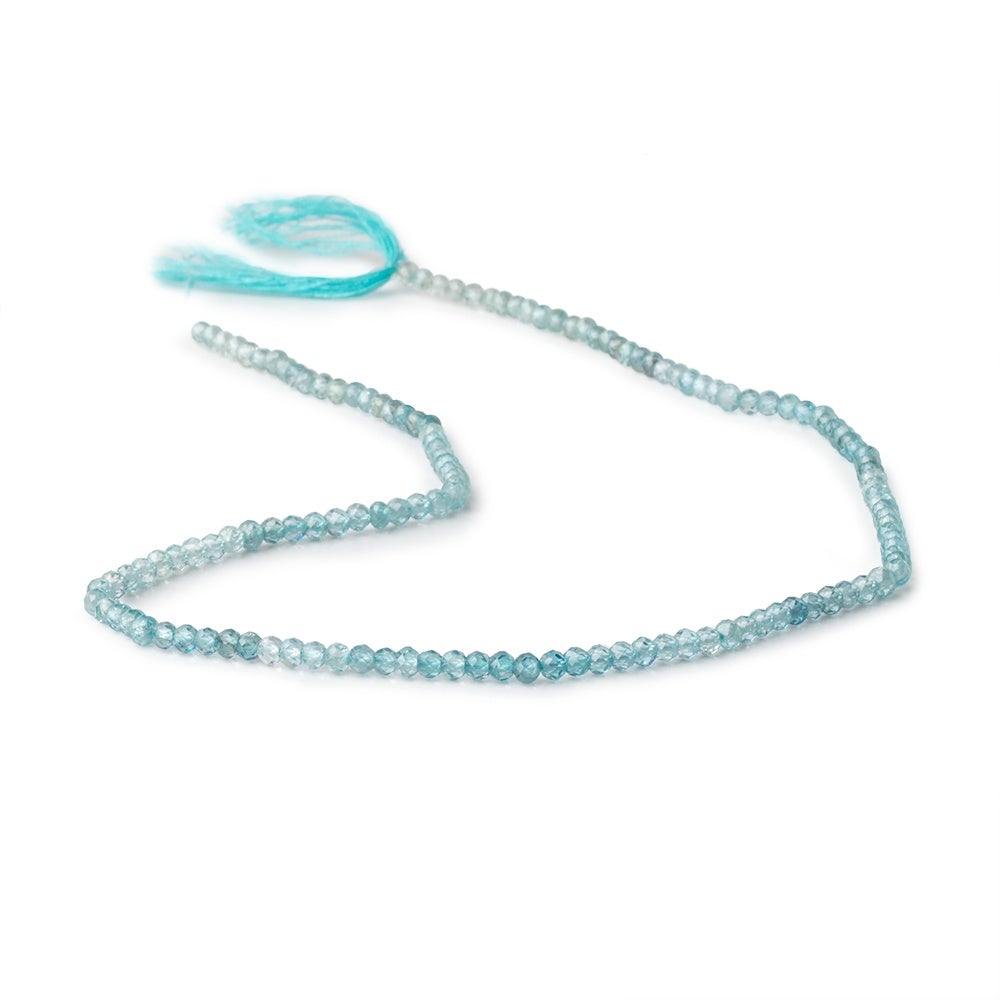 3mm Blue Zircon Micro Faceted Rondelle Beads 13 inch 130 pieces AA