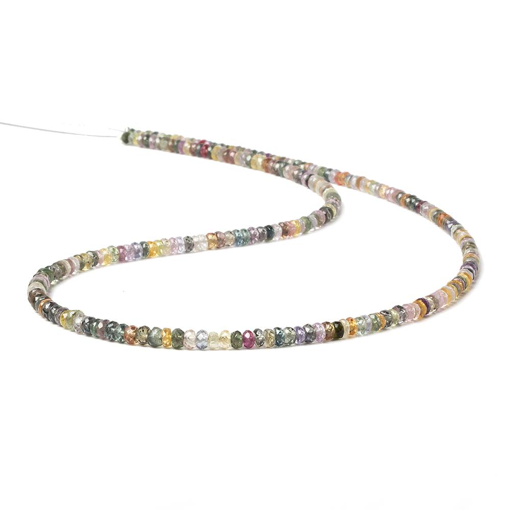 3mm Fancy Sapphire faceted rondelles 15 inch 251 beads AA Grade