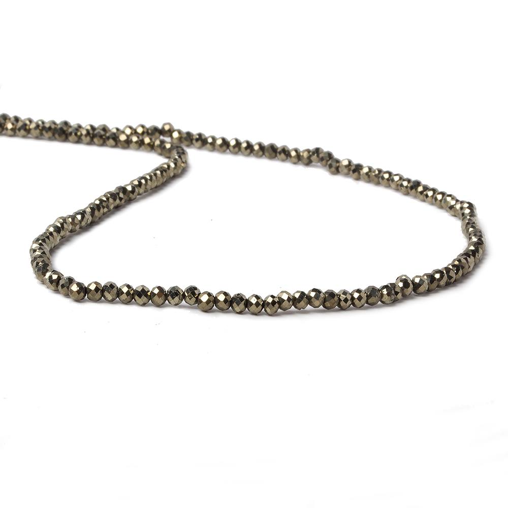 3mm Golden Pyrite microfaceted rondelle beads 14 inch 150 pieces