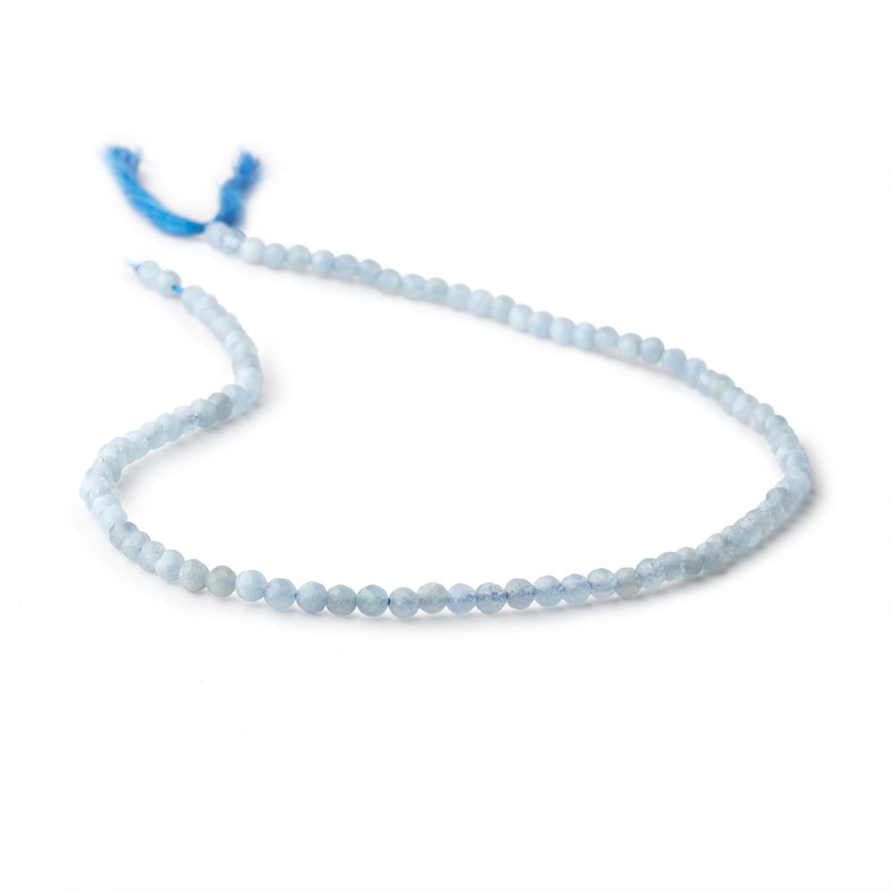 3mm Milky Aquamarine Micro Faceted Round Beads 12.25 inch 94 pieces