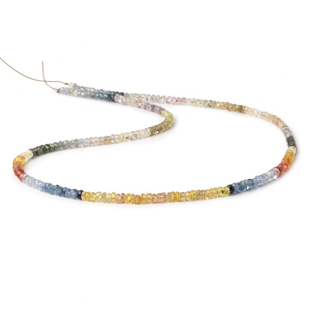 3mm Multi Color Sapphire Faceted Rondelle Beads 16.5 inch 220 pieces