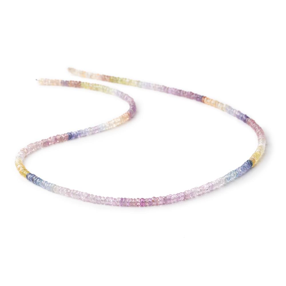 3mm Multi Color Sapphire Faceted Rondelles 18 inch 314 Beads