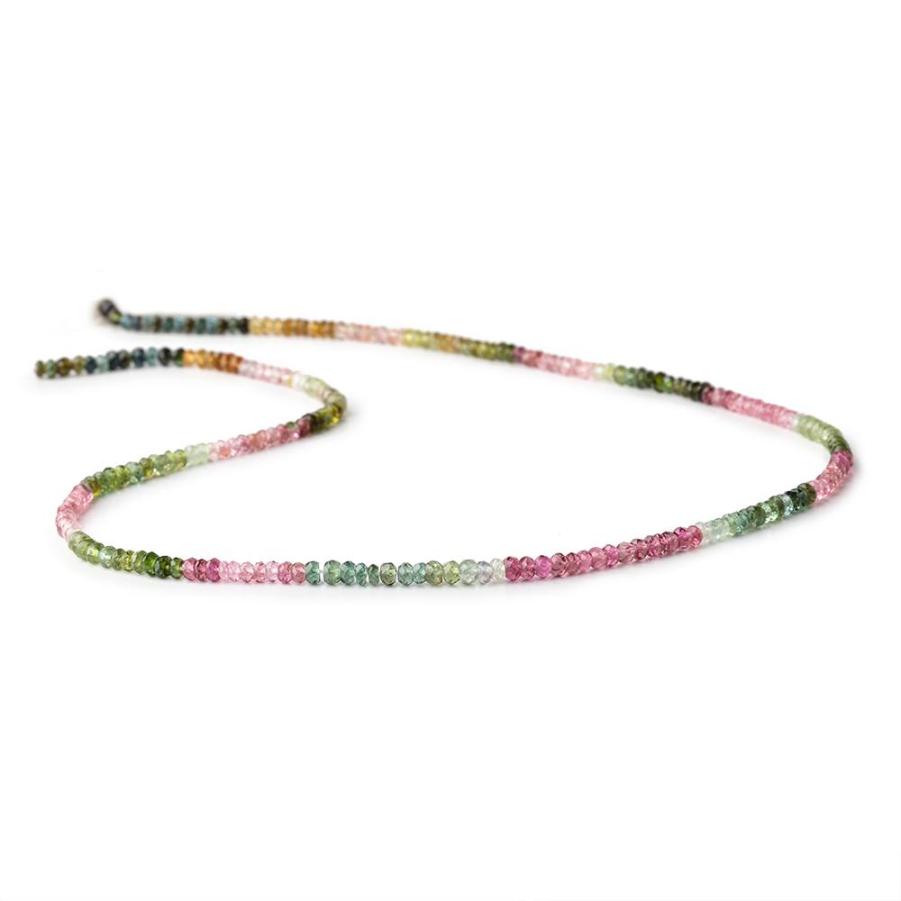 3mm Multi Color Tourmaline Faceted Rondelle Beads 14 inch 201 pcs