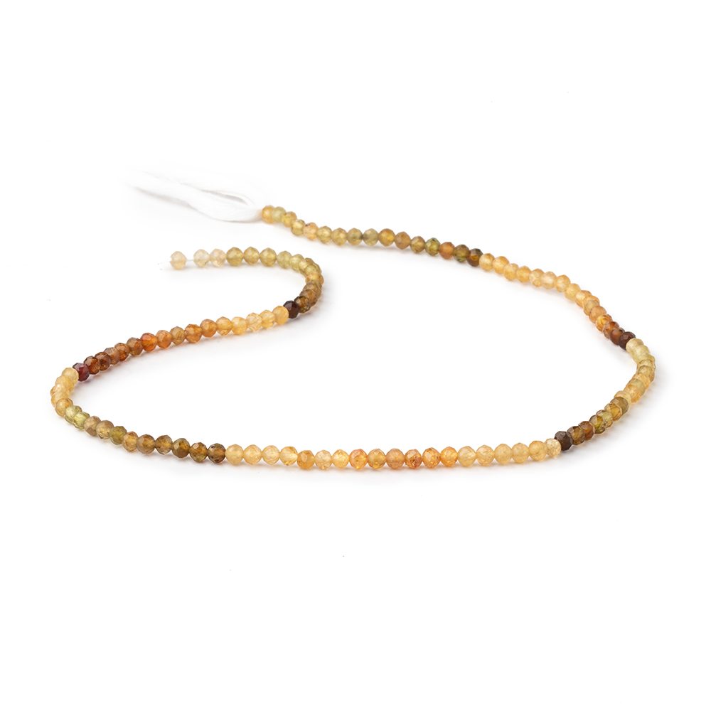 3mm Multi Color Tourmaline Micro Faceted Round Beads 12.25 inch 114 pieces