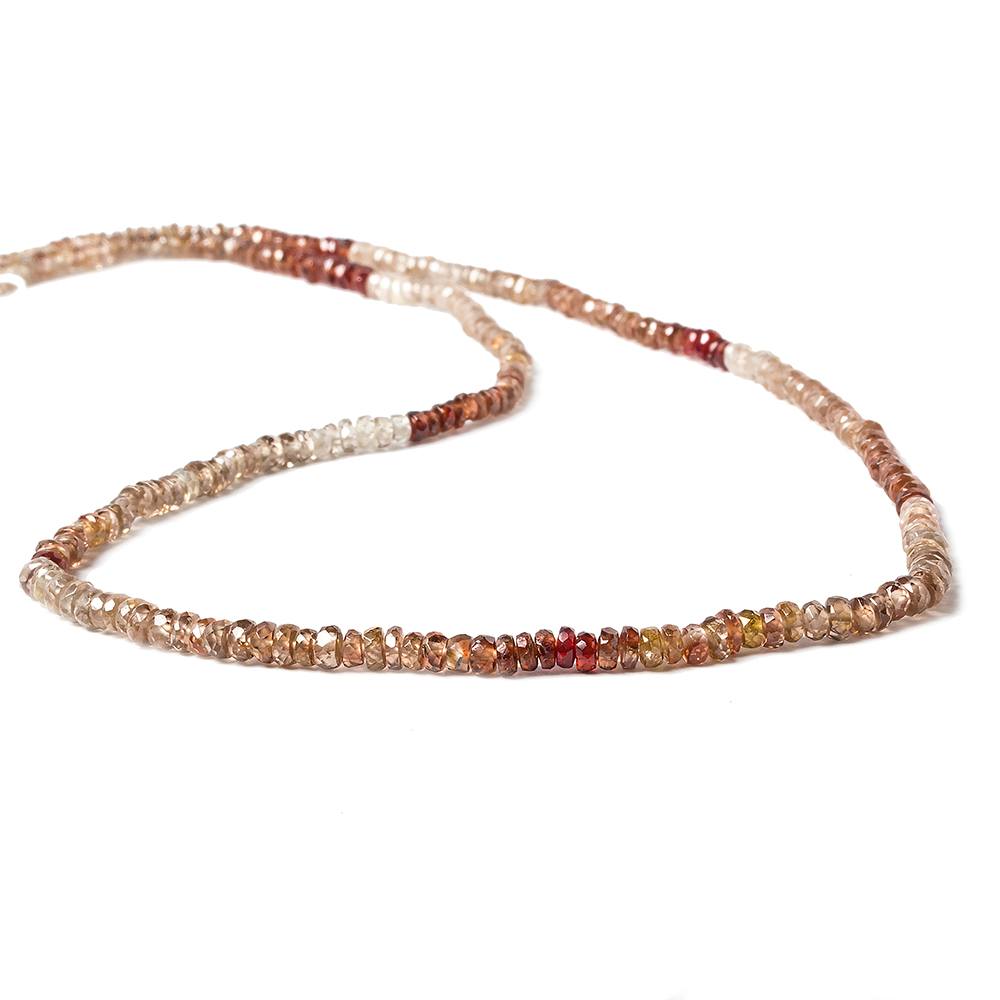 3mm Multi-color Zircon Faceted Rondelle 16 inch 280 pieces