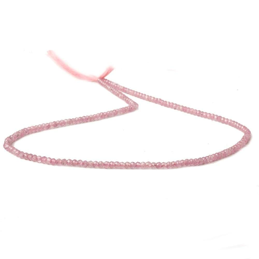 2.5mm Pink Sapphire Micro Faceted Rondelle Beads 13 inch 181 pieces AA