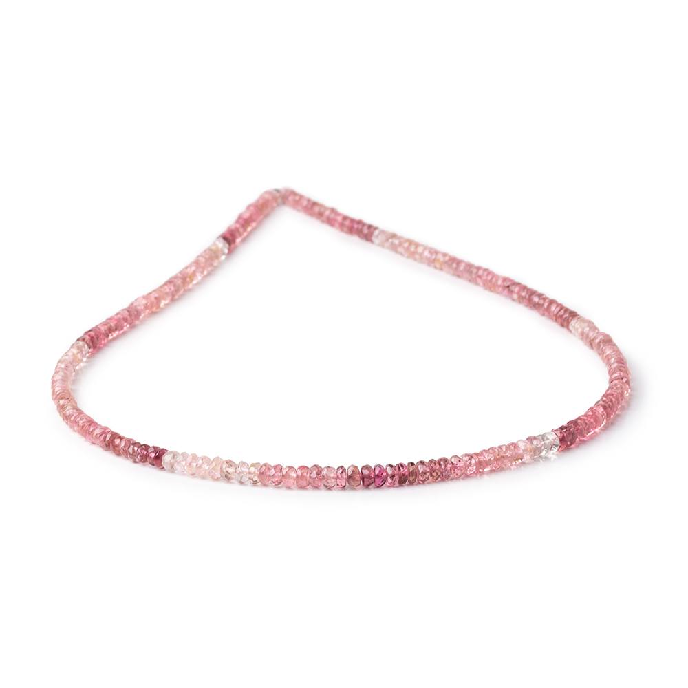 3.5mm Pink Tourmaline Faceted Rondelle Beads 14 inch 190 pieces AAA