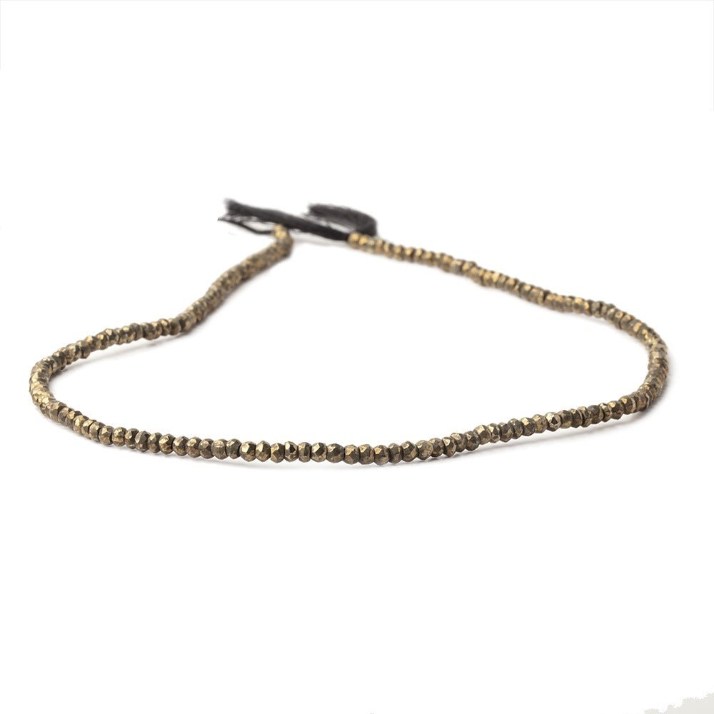 3mm Pyrite Faceted Rondelle Beads 13.75 inch 155 pieces