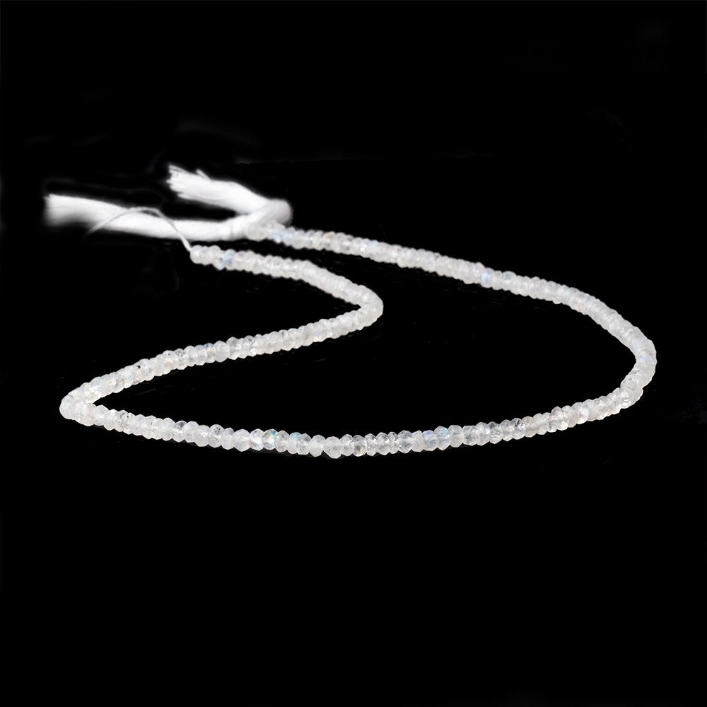3mm Rainbow Moonstone Faceted Rondelle Beads 13.5 inches 174 pieces