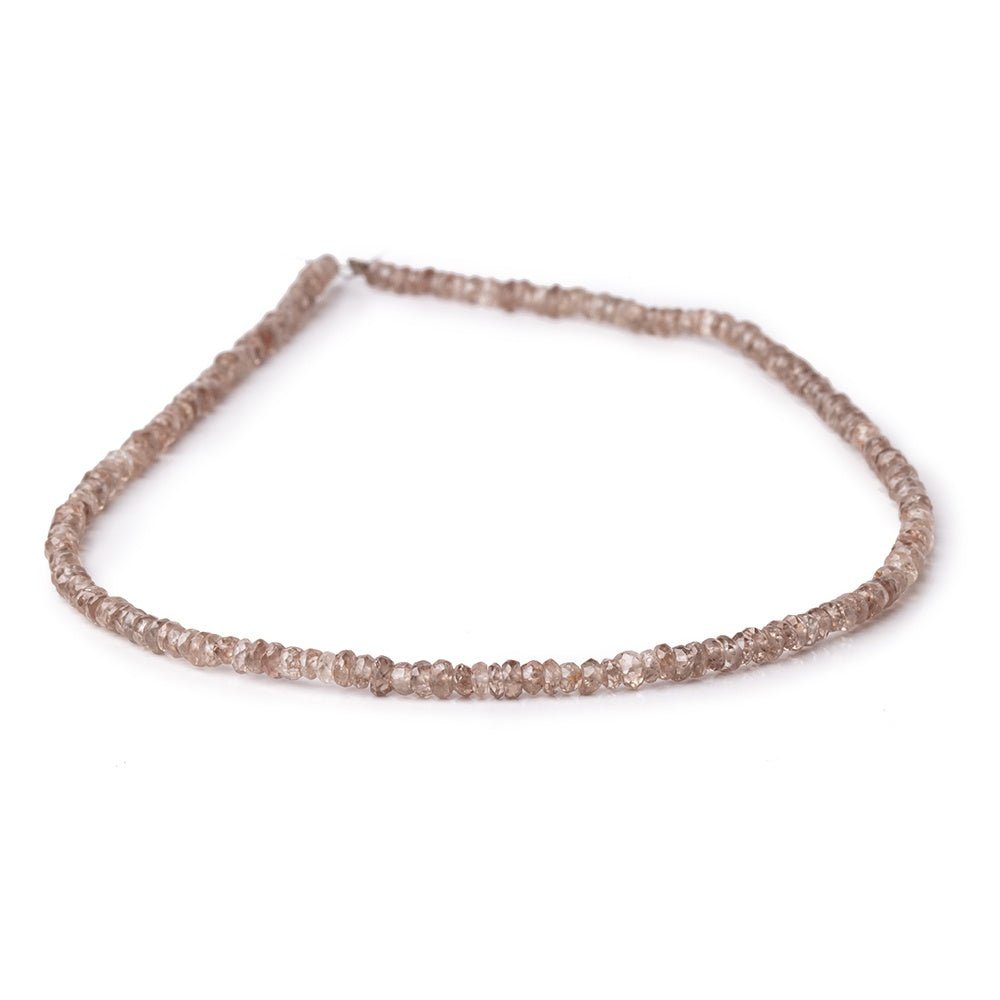 3mm Rose and Champagne Zircon faceted rondelles 13.5 inches 206 Beads