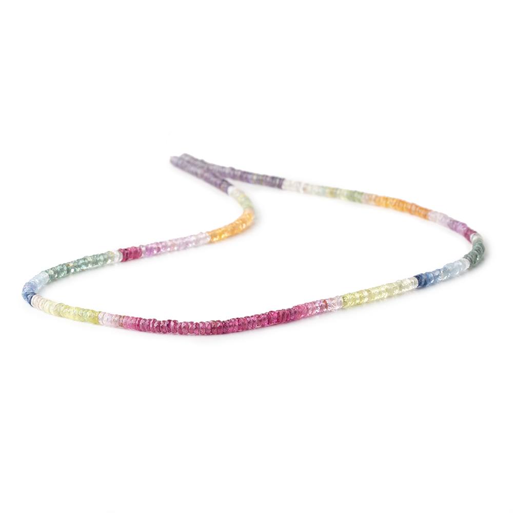 3mm Ruby & Fancy Sapphire Faceted Heshi Beads 18 inch 380 pieces AA