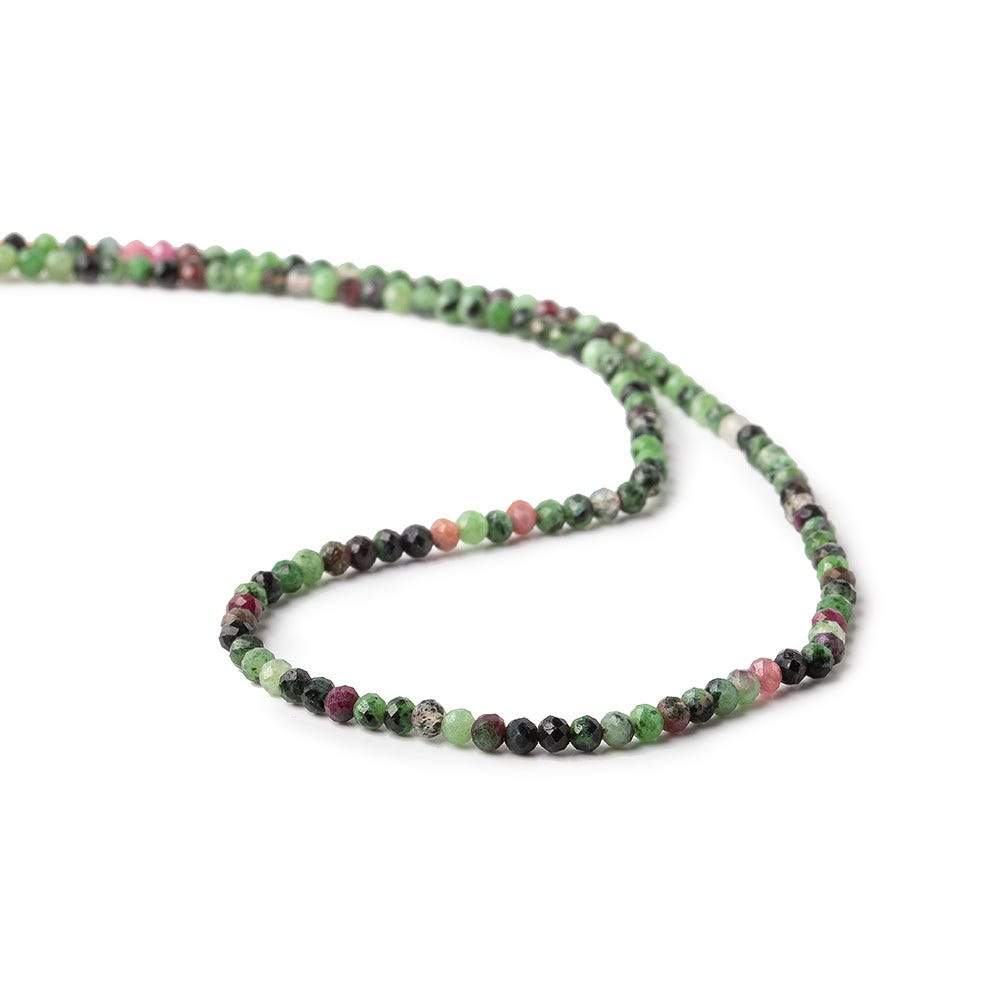 3mm Ruby & Zoisite micro faceted round beads 13 inch 130 pieces