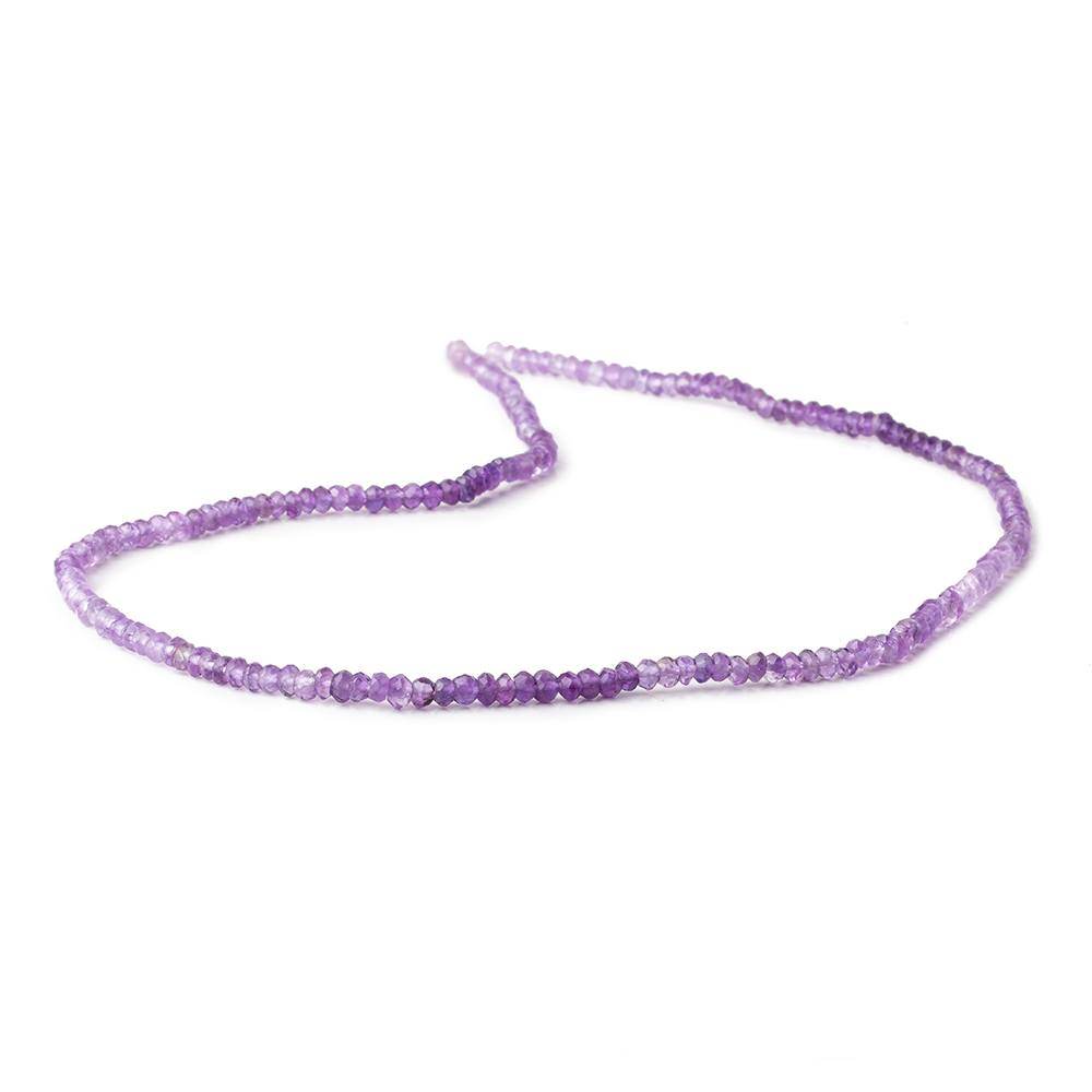 3mm Shaded Amethyst Faceted Rondelle Beads 13.5 inch 186 pieces