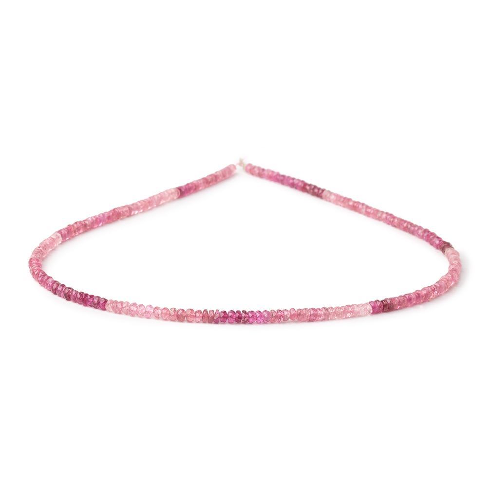 3mm Shaded Pink Tourmaline Faceted Rondelle Beads 14 inch 186 pieces AA