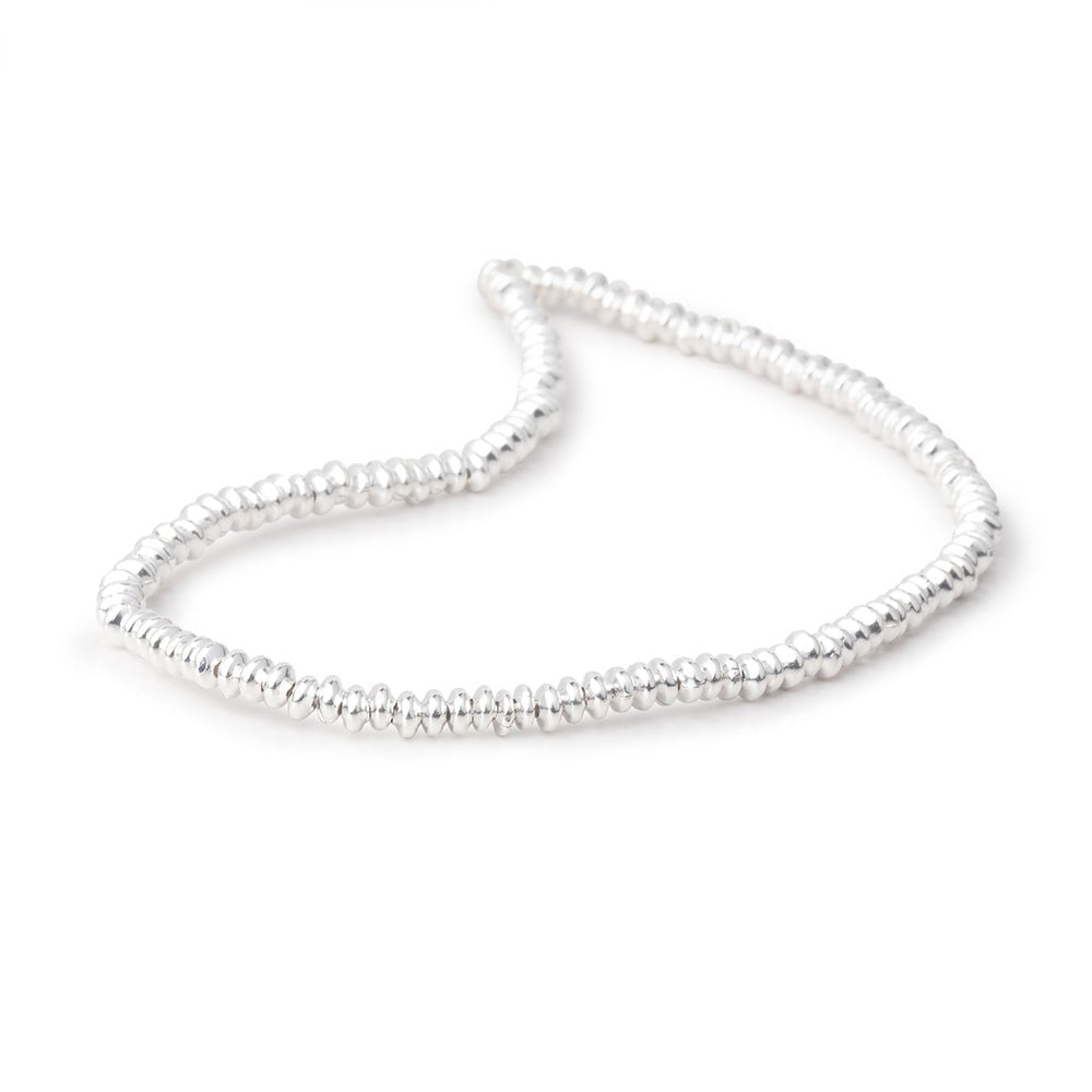 3mm Sterling Silver Plain Disc 8 inch 130 beads