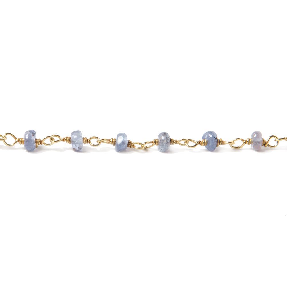 3mm Tanzanite Plain Rondelle Vermeil Chain by the foot