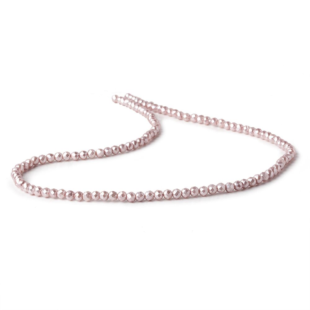 3mm Teal Rose Shell Pearl micro faceted round beads 13 inch 133 pieces