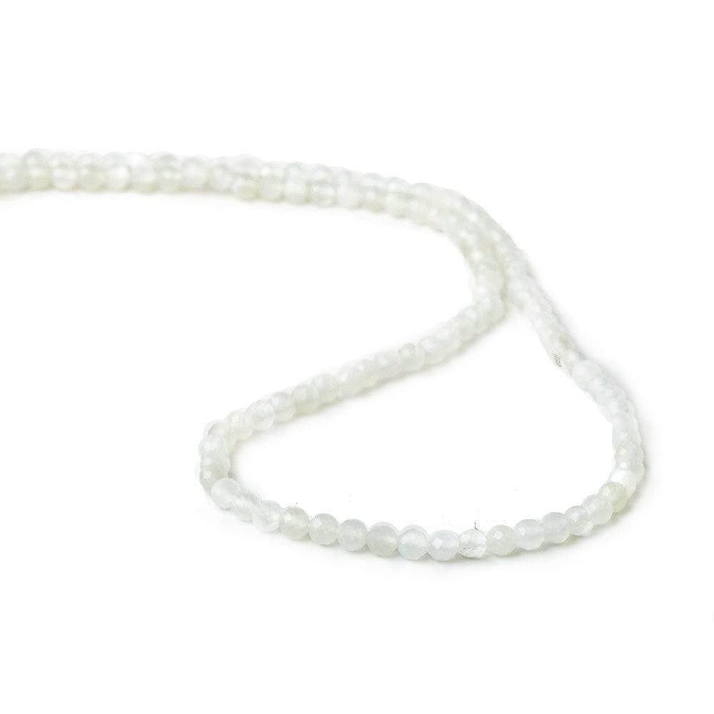 3mm White Moonstone microfaceted round beads 13 inch 100 pieces