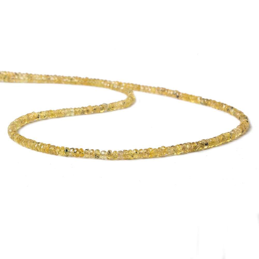 3mm Yellow Songea Sapphire Faceted Rondelle 15 inch 264 pcs