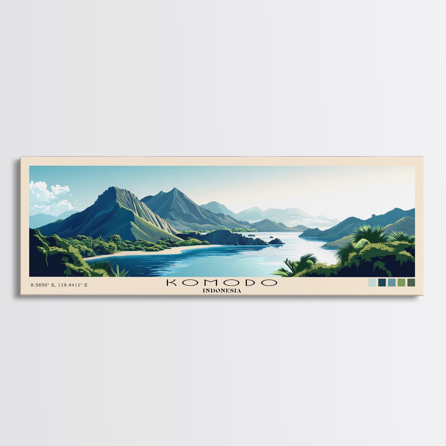 Komodo, Indonesia Panoramic Print, Vacation Gift, Indonesia Wall Art, Vacation Wall Art, Vacatation Memories, Beach Decor, Beach Or Lakehouse Art