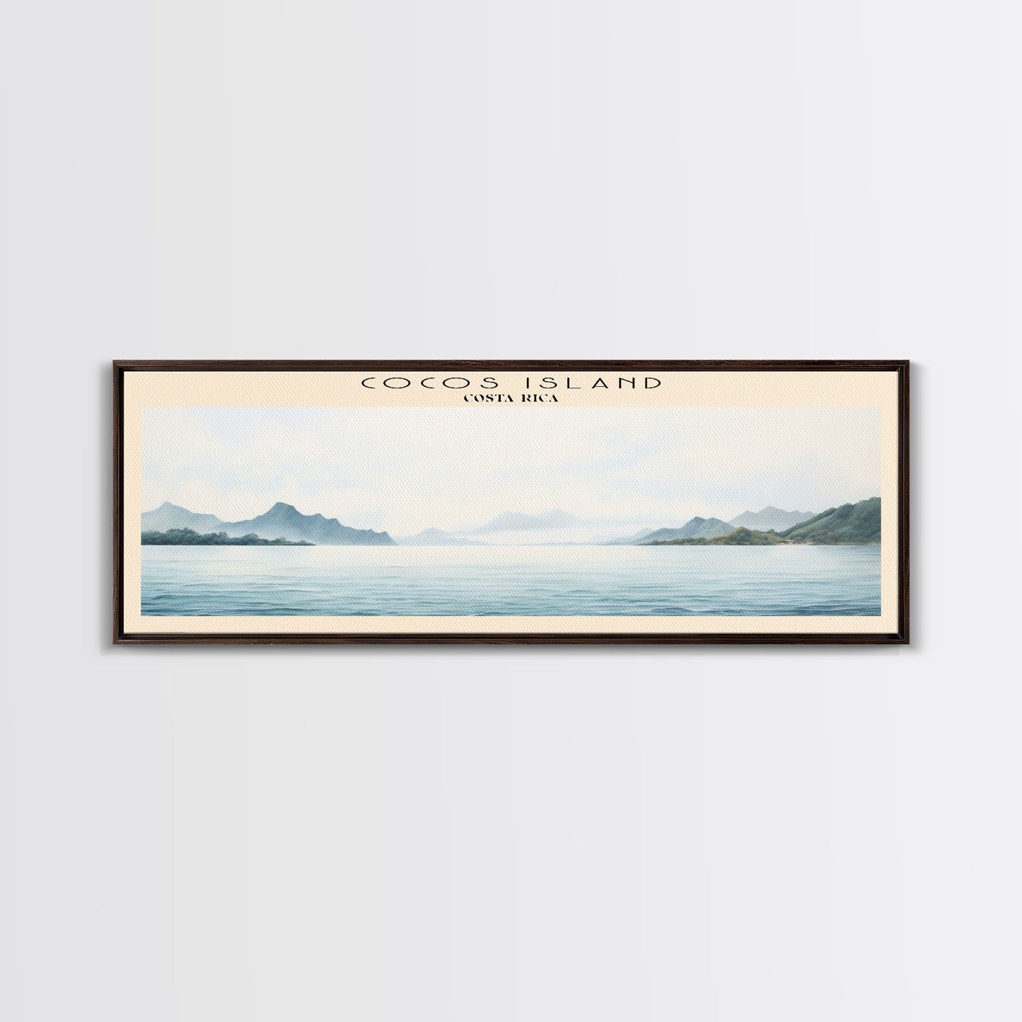 Cocos Island COUNTRY | Framed Travel Poster Canvas Print | Trendy Wall Art | Watercolor Painting | Living Room Art | Unique Art