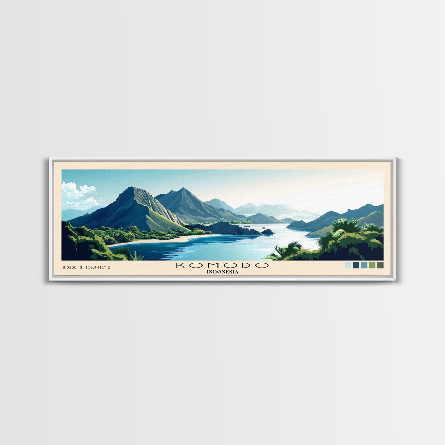 Komodo, Indonesia Panoramic Print, Vacation Gift, Indonesia Wall Art, Vacation Wall Art, Vacatation Memories, Beach Decor, Beach Or Lakehouse Art